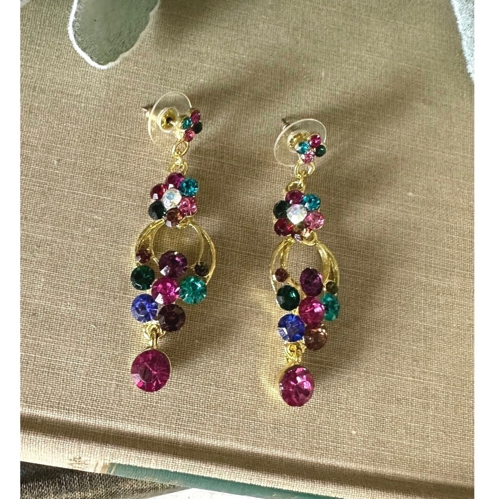 Rhinestone chandelier earrings